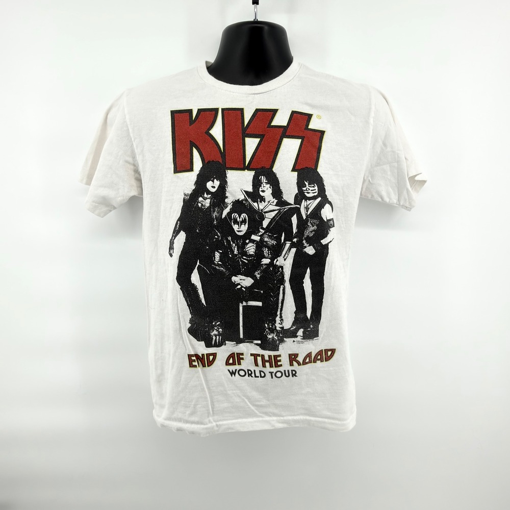 KISS End Of The Road World Tour Concert T Shirt Small White Tultex Graphic Band